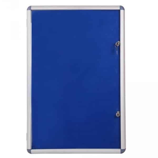 blue felt noticeboard with aluminium frame