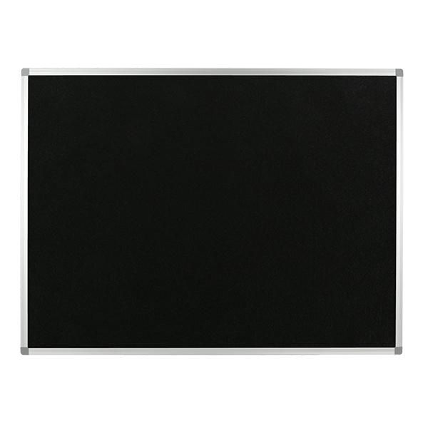 black noticeboard with aluminium frame