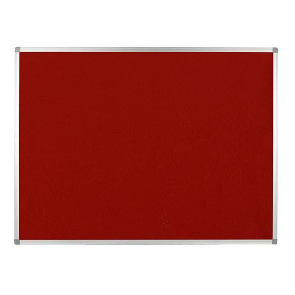 red noticeboard with aluminium frame