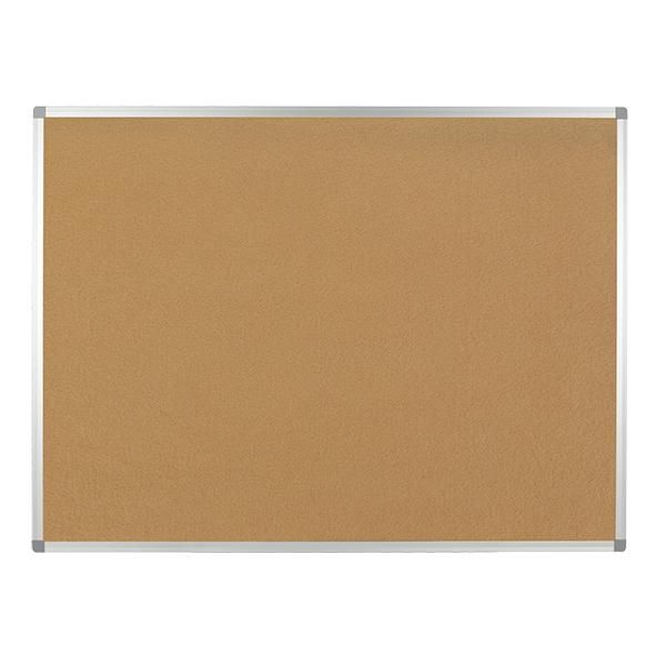 brown noticeboard with aluminium frame