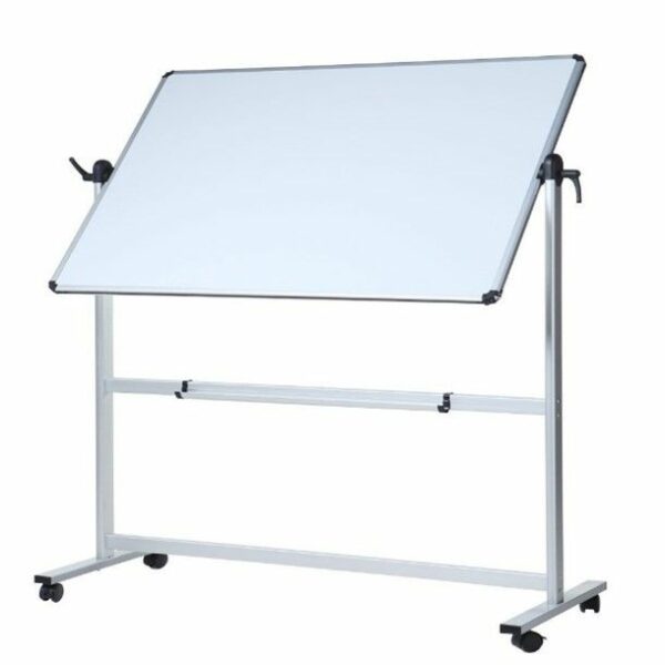 Non magnetic double sided revolving mobile whiteboard