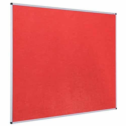felt red silver noticeboard aluminium frame