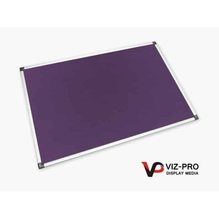 purple felt noticeboard with aluminium frame
