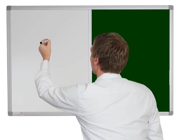 Combination non magnetic whiteboard with corded hessian bottle green