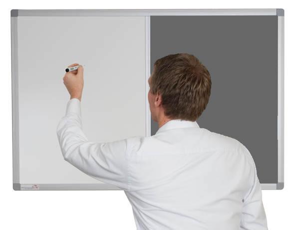 Combination non magnetic whiteboard with corded hessian graphite