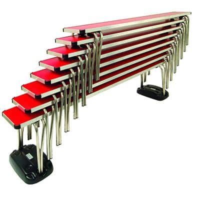 Stacking school benches Red Stack