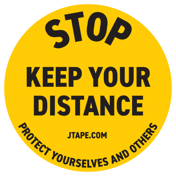 Floor/Wall marking stickers "stop keep your distance protect yourselves and others"