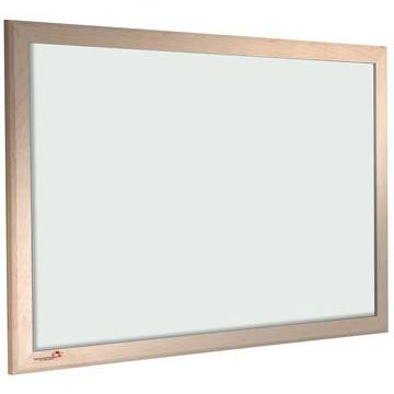 white noticeboard with wooden frame