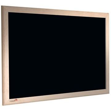 black noticeboard with wooden frame