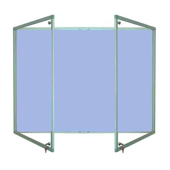 blue lockable noticeboard