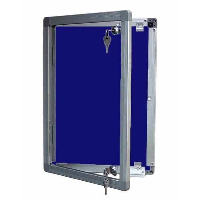 blue lockable display case