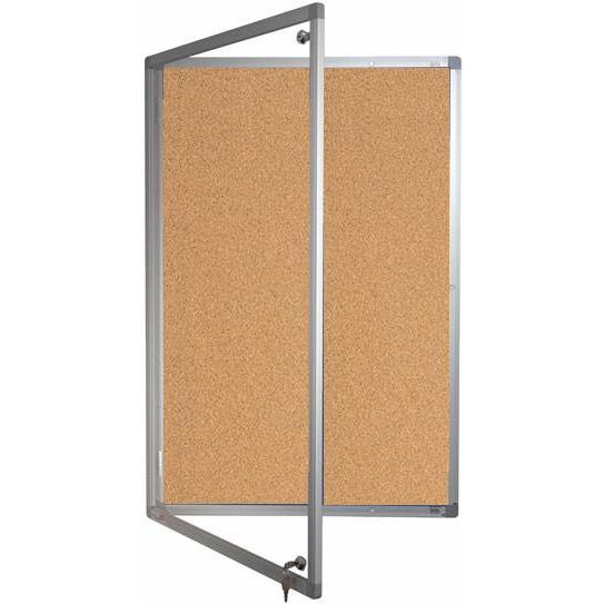 Tamperproof lockable noticeboard cork with aluminium frame