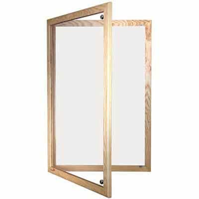 lockable whiteboard with wooden frame